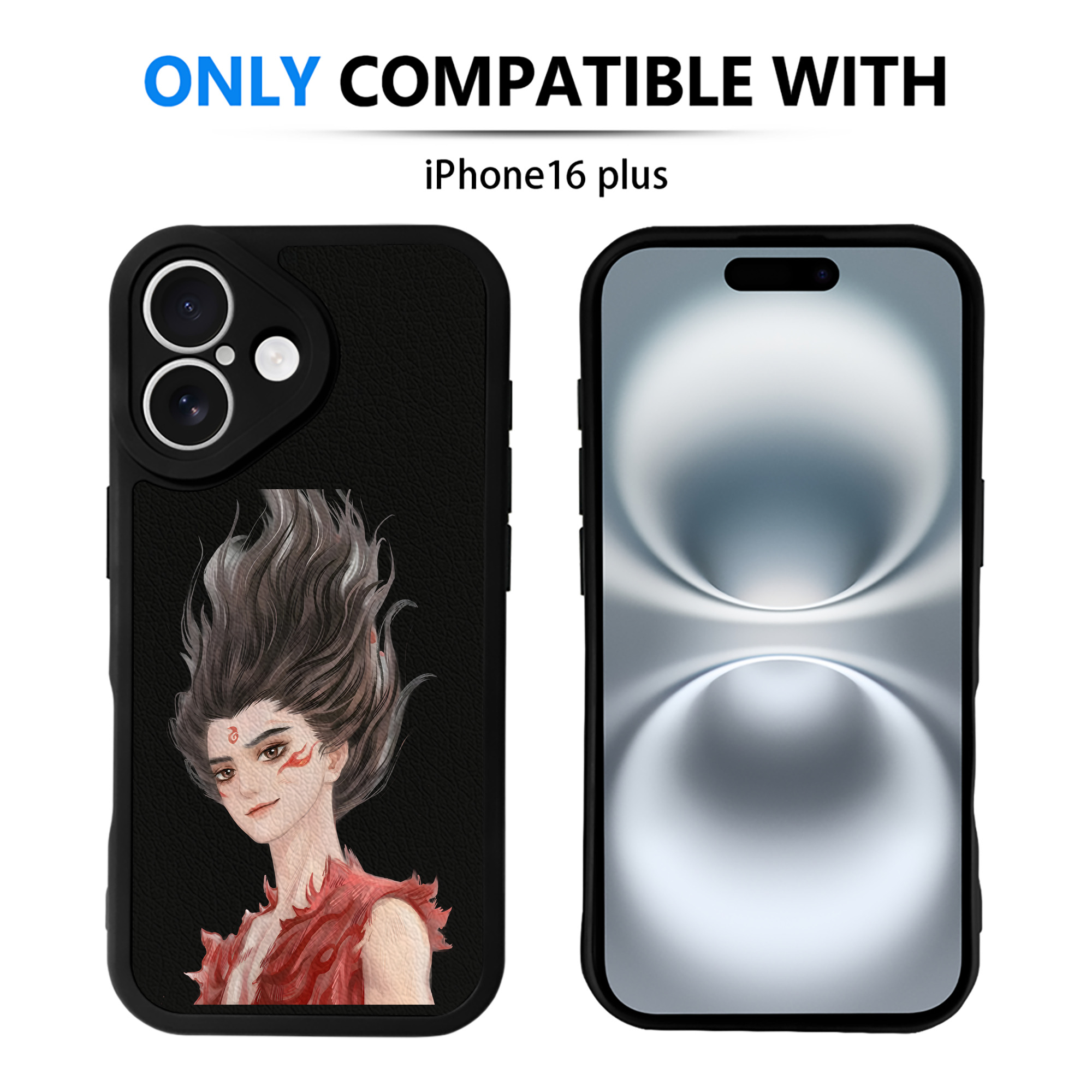 （画像用） Ne Zha 2 ナタ 魔童の大暴れ 【iPhone 16シリーズ対応】シリコンスマホケース（レザー調） 材質：シリコン